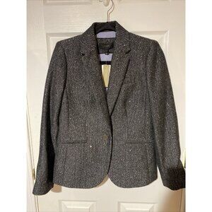 New With Tag J Crew Sequins Wool Blend One Button Blazer Size: 6
